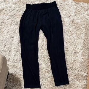 Mela Purdie Navy Pull-On Elastic Waist Relaxed Fit Pants Straight Leg Travel